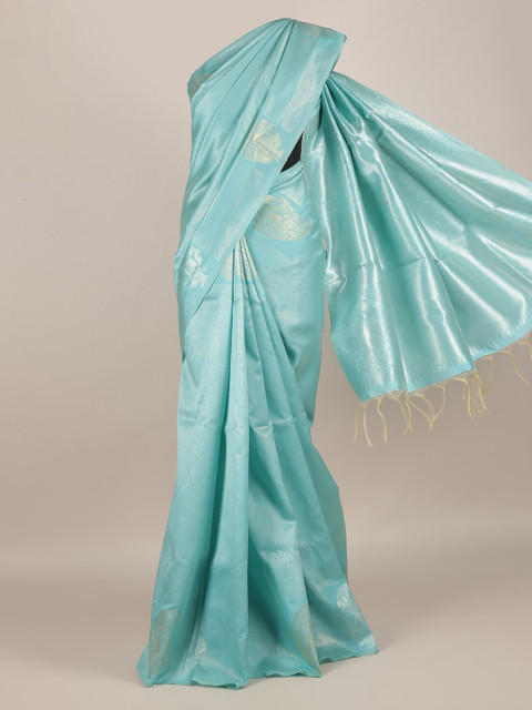 

Pothys Blue Woven Design Jute Silk Saree