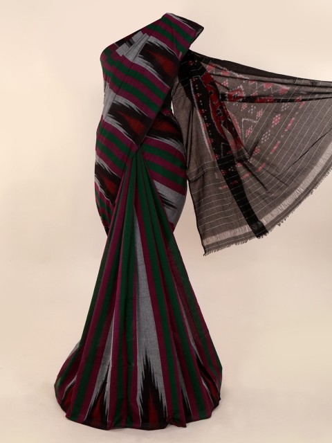 

Pothys Multicoloured Striped Pure Cotton Saree, Multi
