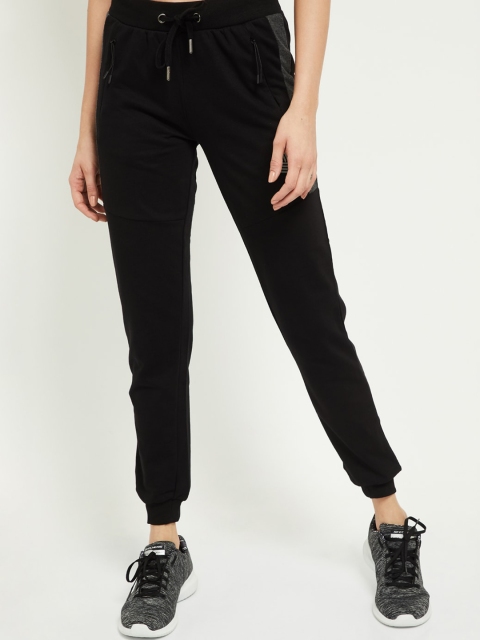 

max Women Black & Grey Solid Joggers