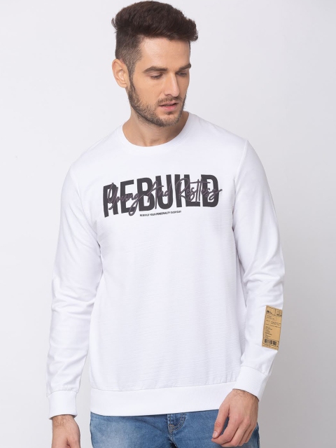 

SPYKAR Men White & Black Printed Sweatshirt