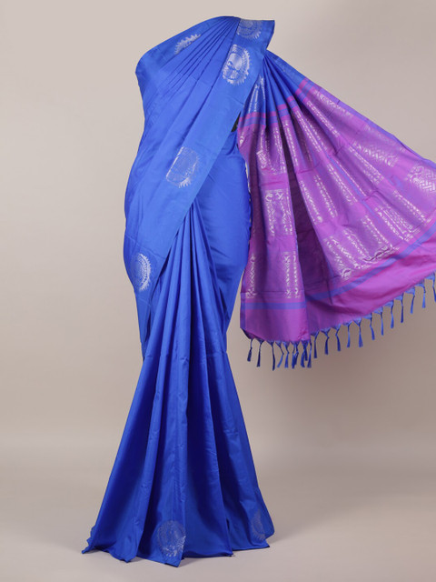 

Pothys Blue Solid Art Silk Saree
