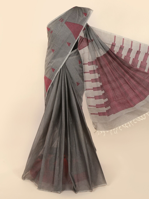 

Pothys Grey Printed Pure Cotton Saree
