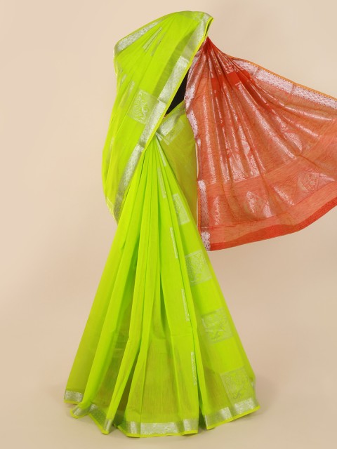 

Pothys Green Woven Design Silk Cotton Sustainable Saree