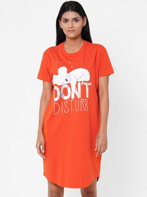 

Sweet Dreams Orange Printed Sleep Shirt