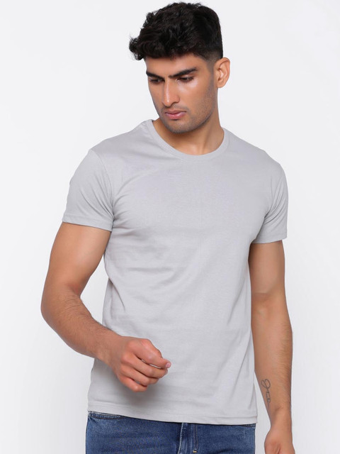 

Tistabene Men Grey Solid Round Neck T-shirt