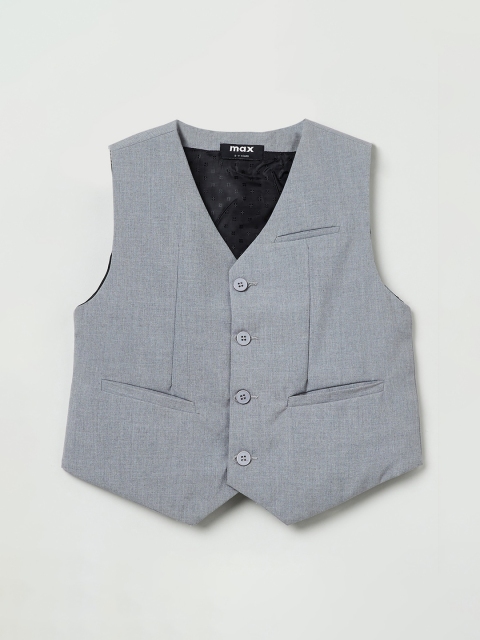 

max Boys Grey Solid Tailored Jacket