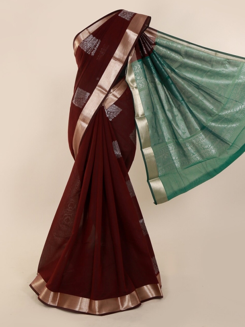 

Pothys Maroon Woven Design Silk Cotton Saree