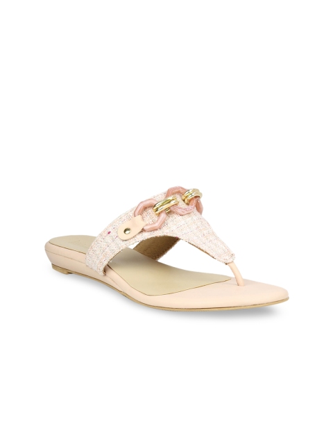

Inc 5 Women Pink Embellished T-Strap Flats