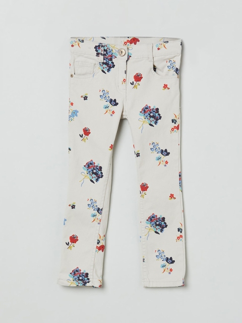 

max Girls Grey Regular Fit Printed Regular Trousers
