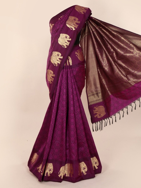

Pothys Violet Woven Design Art Silk Saree