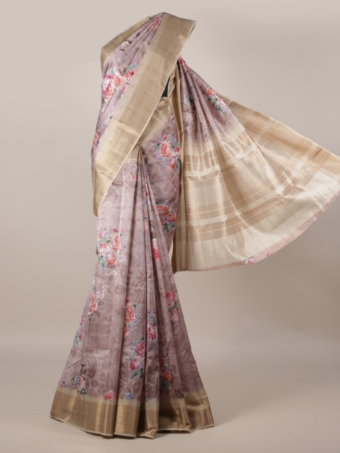 

Pothys Purple Printed Jute Silk Saree