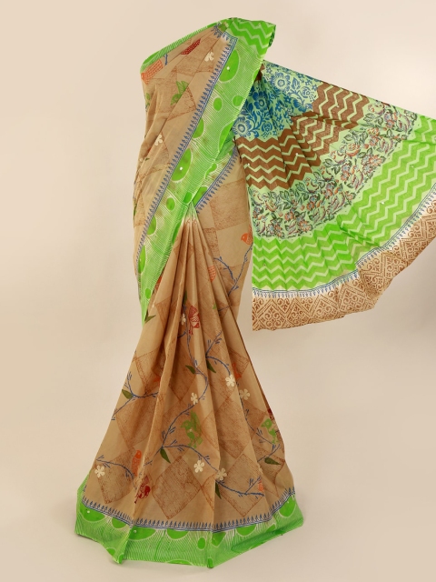 

Pothys Brown Printed Pure Cotton Sustainable Saree