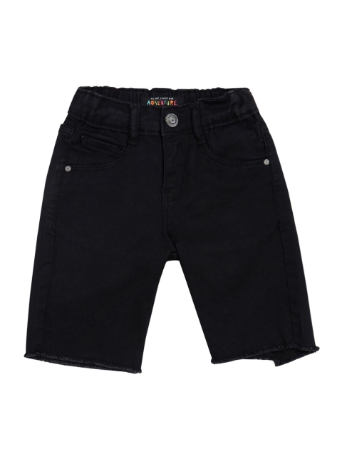 

VITAMINS Girls Black Solid Regular Fit Denim Shorts