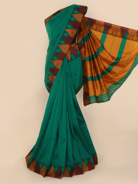 

Pothys Green Solid Art Silk Saree