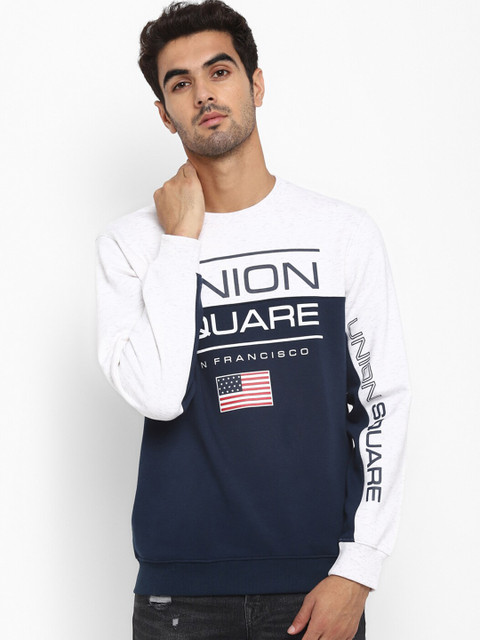 

Octave Men White Printed Sweatshirt