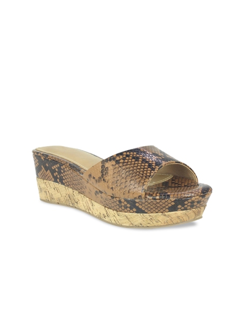 

Inc 5 Women Tan Printed Peep Toes