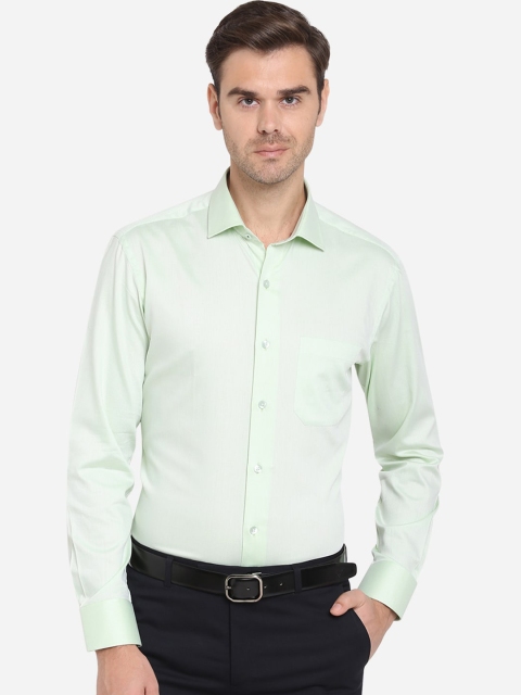 

METAL Men Green Slim Fit Self Design Formal Shirt