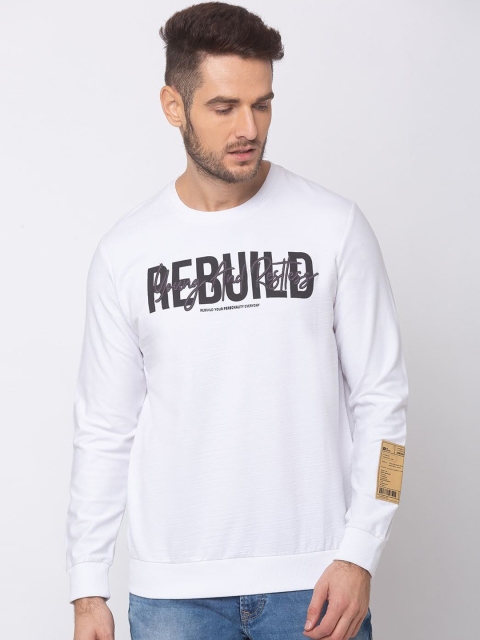 

SPYKAR Men White & Black Printed Sweatshirt