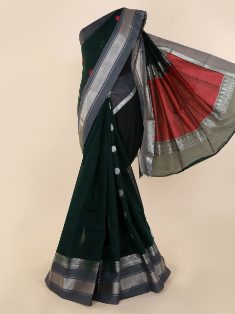 

Pothys Green Solid Silk Cotton Saree
