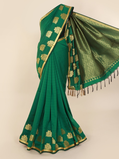 

Pothys Green & Gold-Toned Art Silk Printed Saree