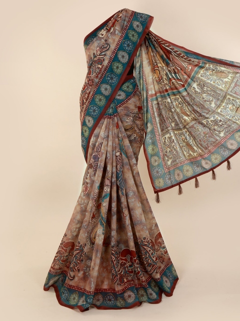 

Pothys Brown Printed Cotton Blend Saree