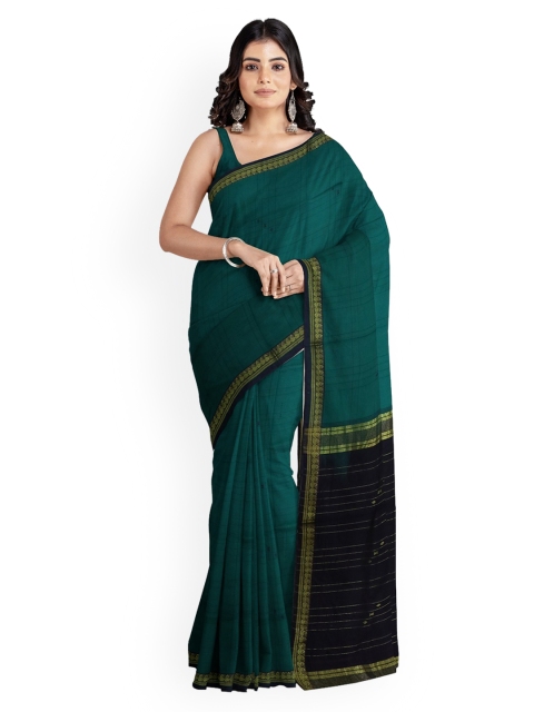 

APCO Green Checked Pure Cotton Saree