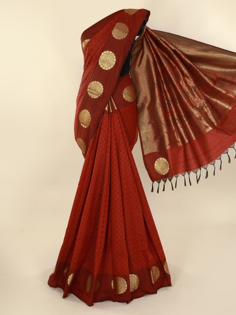

Pothys Red Solid Art Silk Saree