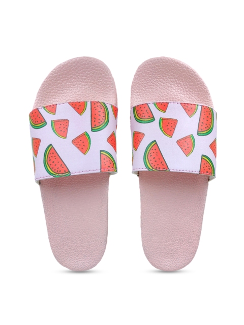 

Pampy Angel Women Pink & Red Printed Sliders