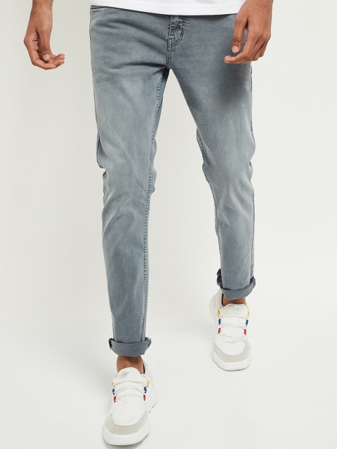 

max Men Grey Slim Fit Mid-Rise Clean Look Jeans