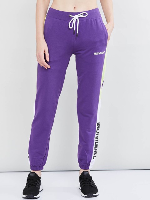 

max Women Purple & White Solid Joggers