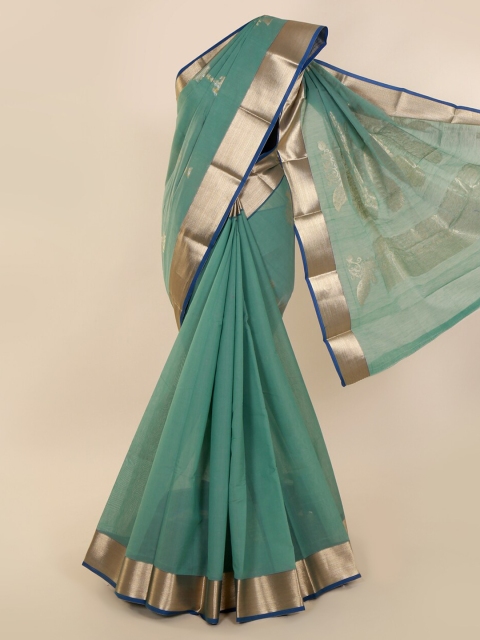 

Pothys Green Solid Silk Cotton Saree