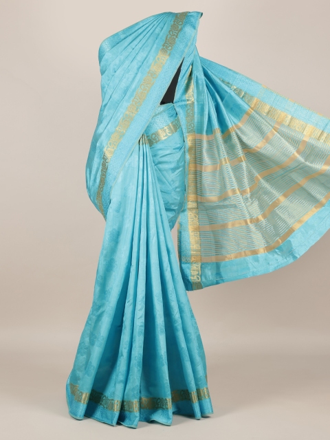 

Pothys Blue Woven Design Jute Silk Saree