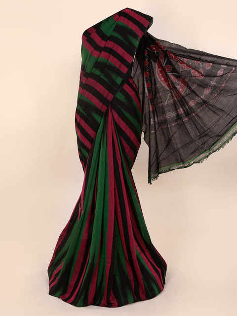 

Pothys Green Striped Pure Cotton Saree
