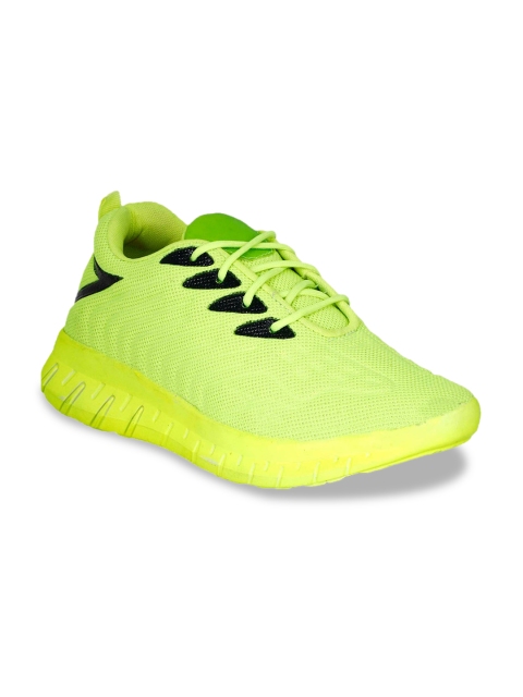 

AVAENS Men Fluorescent Green & Black Mesh Casual Sneakers