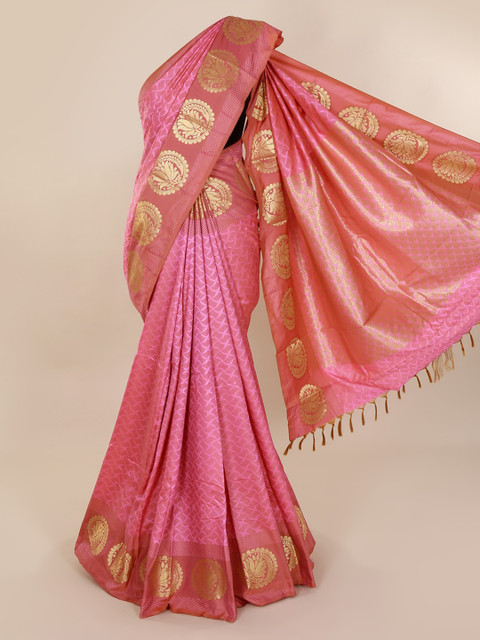 

Pothys Pink Printed Art Silk Saree