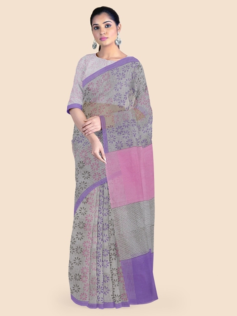 

Taneira Multicoloured Pure Cotton Printed Block Print Saree, Multi