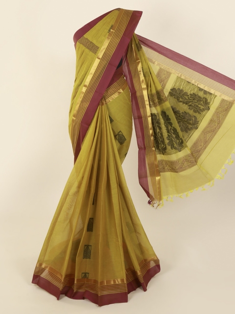 

Pothys Green Solid Pure Cotton Saree