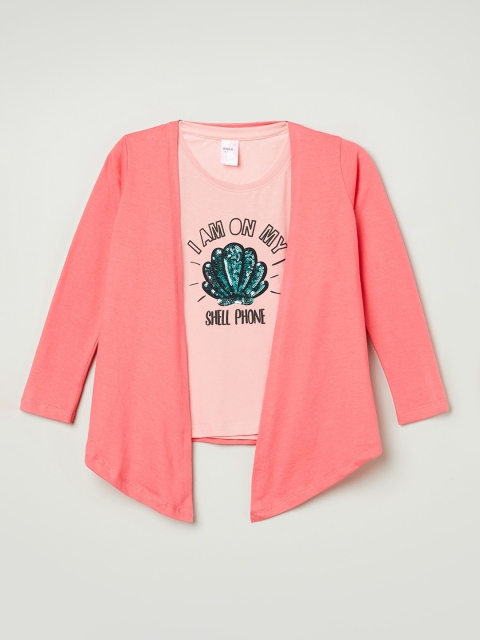 

max Girls Pink Printed Top