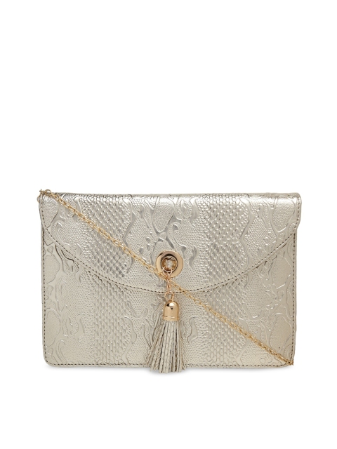 

MIO Borsa Gold-Toned Textured Vegan Leather Sling Bag