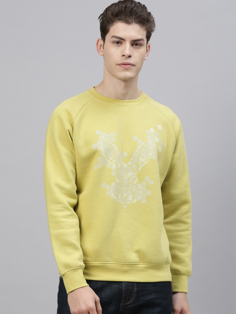 

RARE RABBIT Men Yellow Printed Sweatshirt