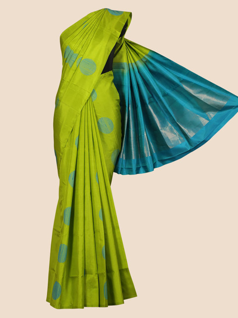 

Pothys Green & Blue Pure Silk Woven Design Saree