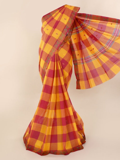 

Pothys Multicoloured Checked Pure Cotton Saree, Multi