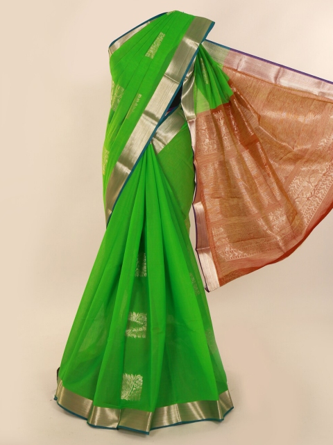 

Pothys Green Woven Design Silk Cotton Saree