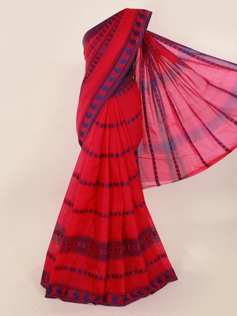 

Pothys Pink and Blue Pure Cotton Saree