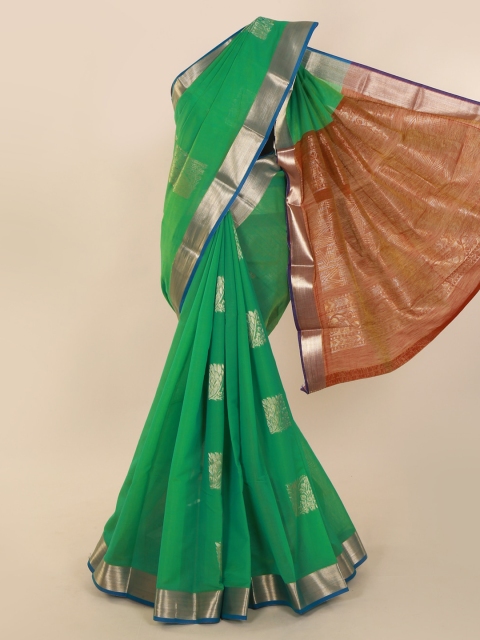 

Pothys Green Woven Design Silk Cotton Sustainable Saree