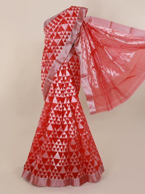 

Pothys Pink Woven Design Silk Cotton Sustainable Saree