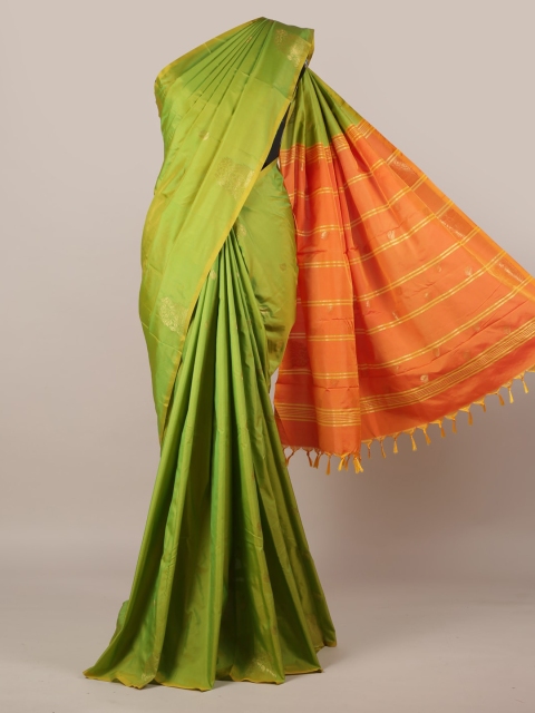 

Pothys Green & Orange Art Silk Colourblocked Saree