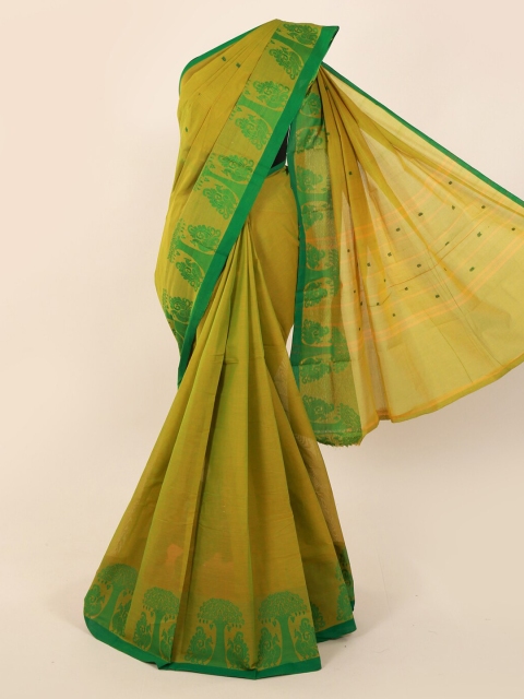 

Pothys Green & Yellow Pure Cotton Woven Design Saree