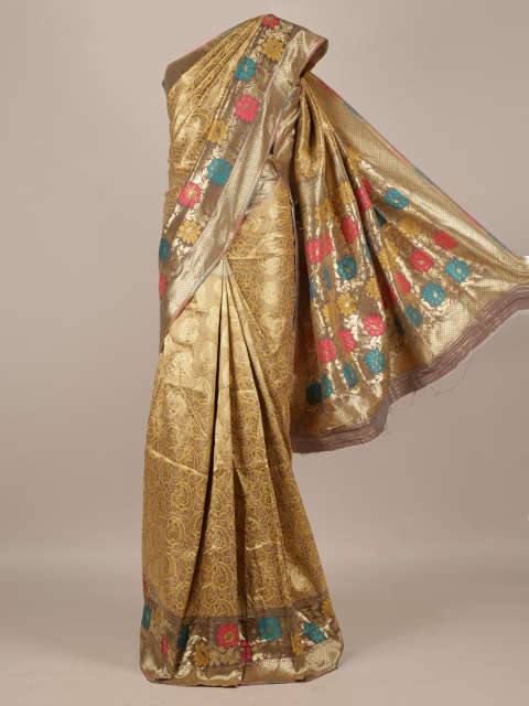 

Pothys Gold-Toned Woven Design Jute Silk Saree