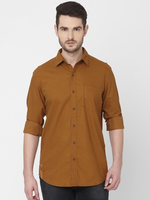 

Mufti Men Khaki Slim Fit Solid Casual Shirt